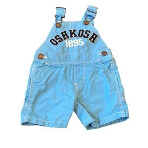 OshKosh B’gosh Robin's Egg Blue Overall Shorts Unisex Sz 6m